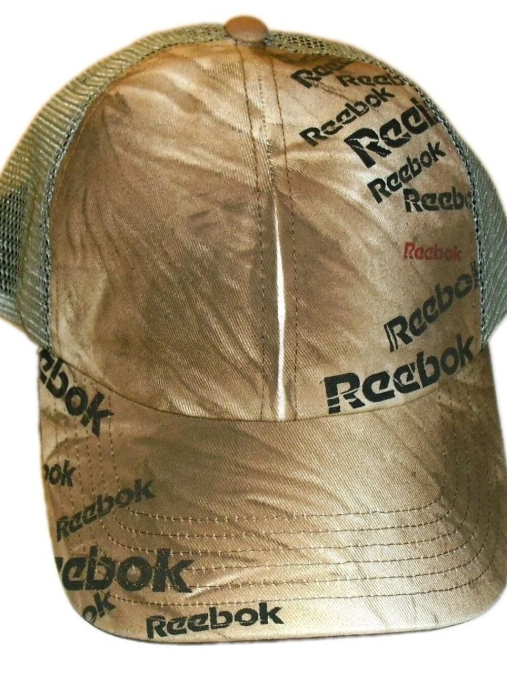 Reebok Logo Woodland Camo Mens Trucker Snapback hat cap New